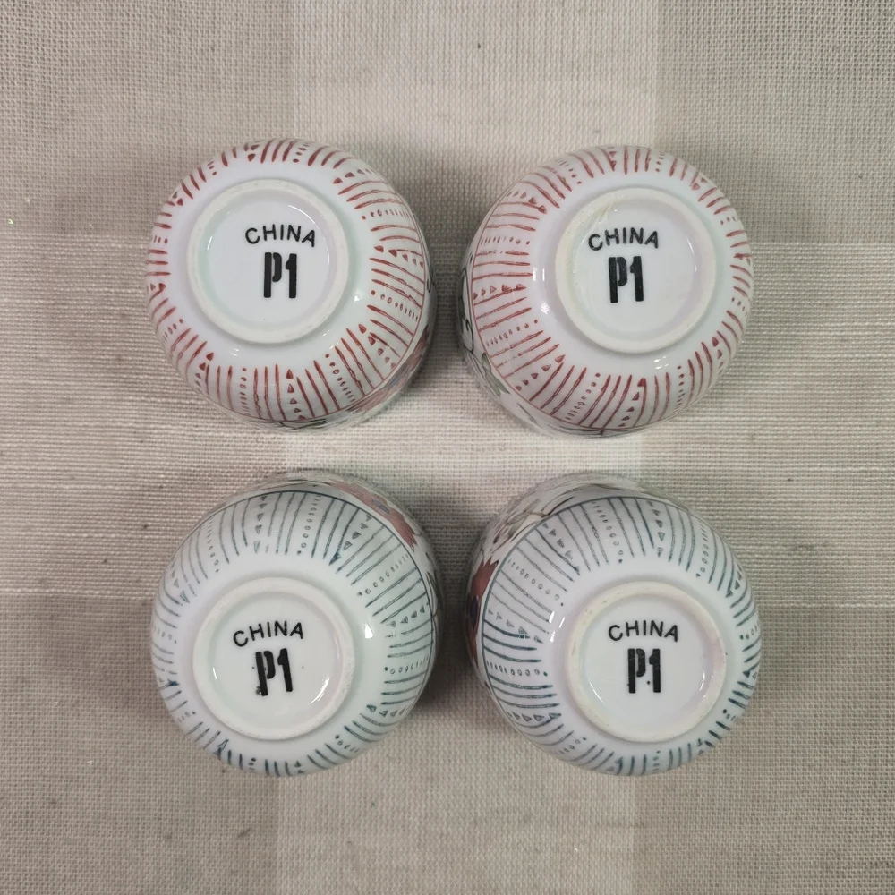 Pier 1 Imports Porcelain Floral Teapot & Cups Tea Set